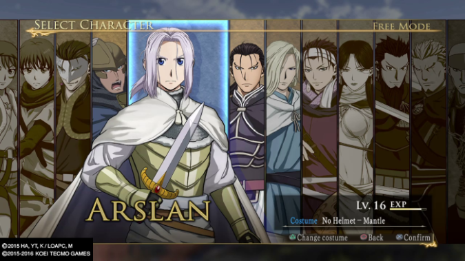 Arslan The Warriors Of Legend roster